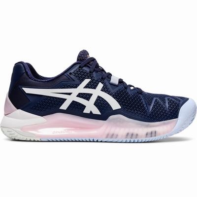 Női Asics Gel-Resolution 8 Clay Teniszcipő AS8732409 Sötétkék/Fehér